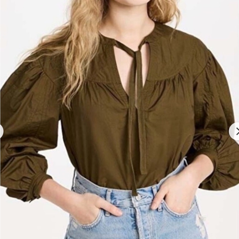 ULLA JOHNSON
Gathered Cotton-Poplin Top - Picture 3 of 12
